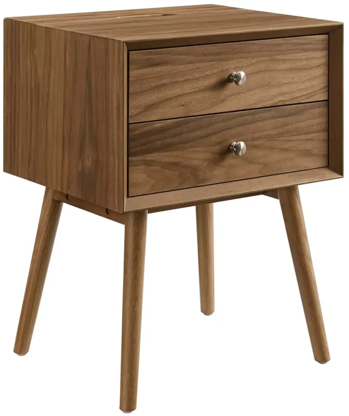 Ember Wood Nightstand With USB Ports