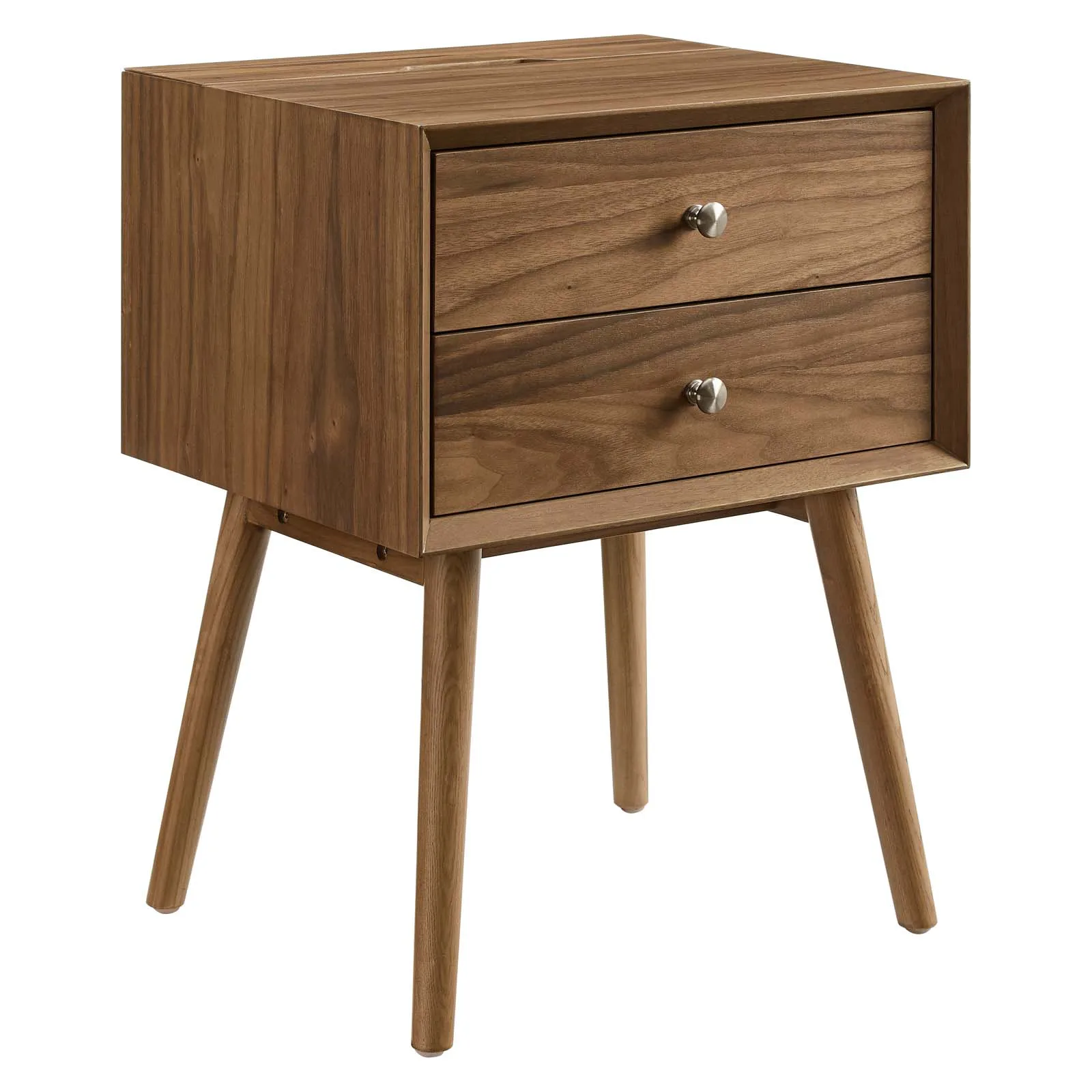 Ember Wood Nightstand With USB Ports