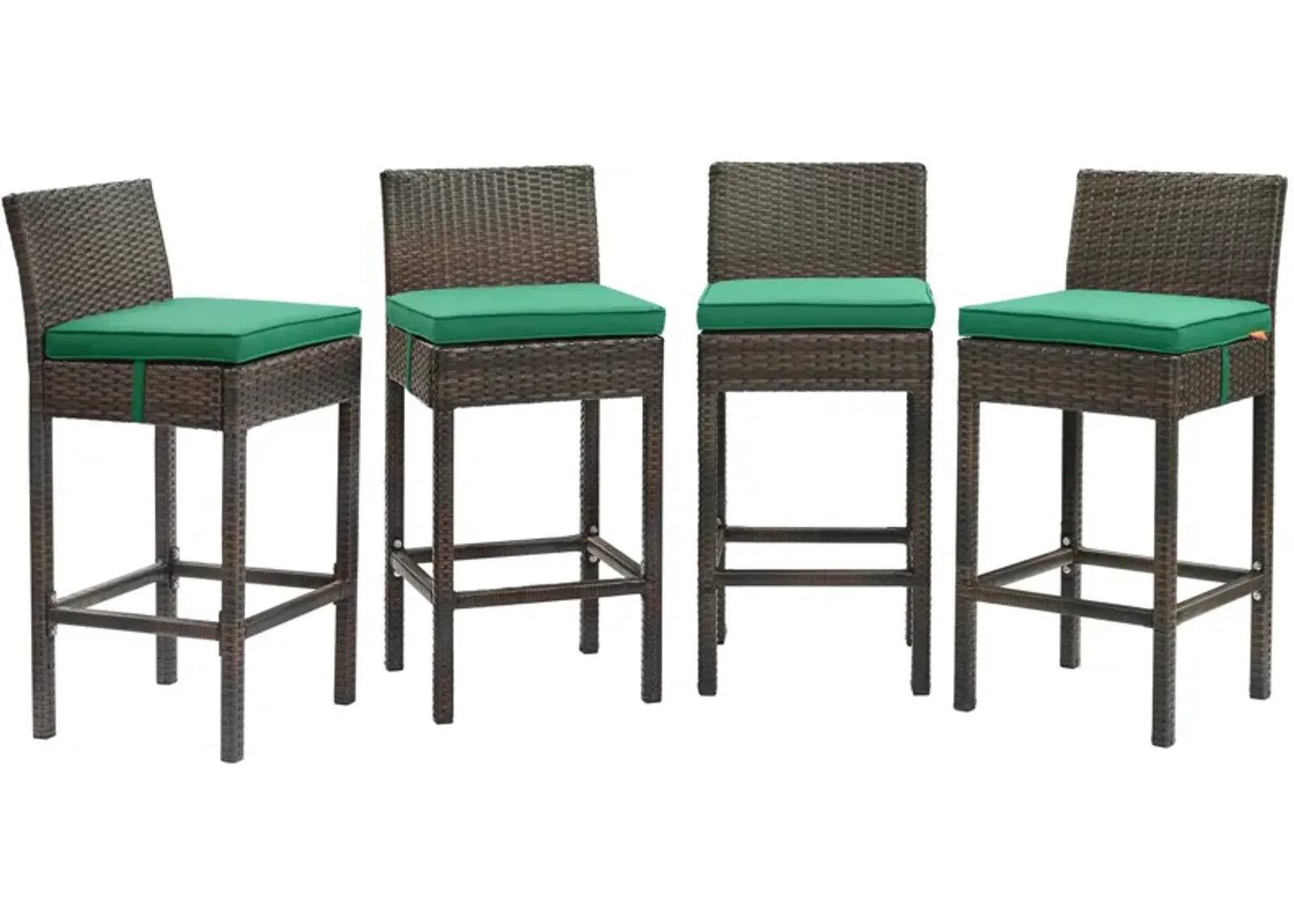 Conduit Bar Stool Outdoor Patio Wicker Rattan Set of 4