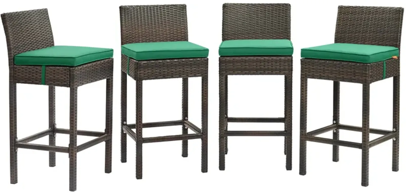 Conduit Bar Stool Outdoor Patio Wicker Rattan Set of 4