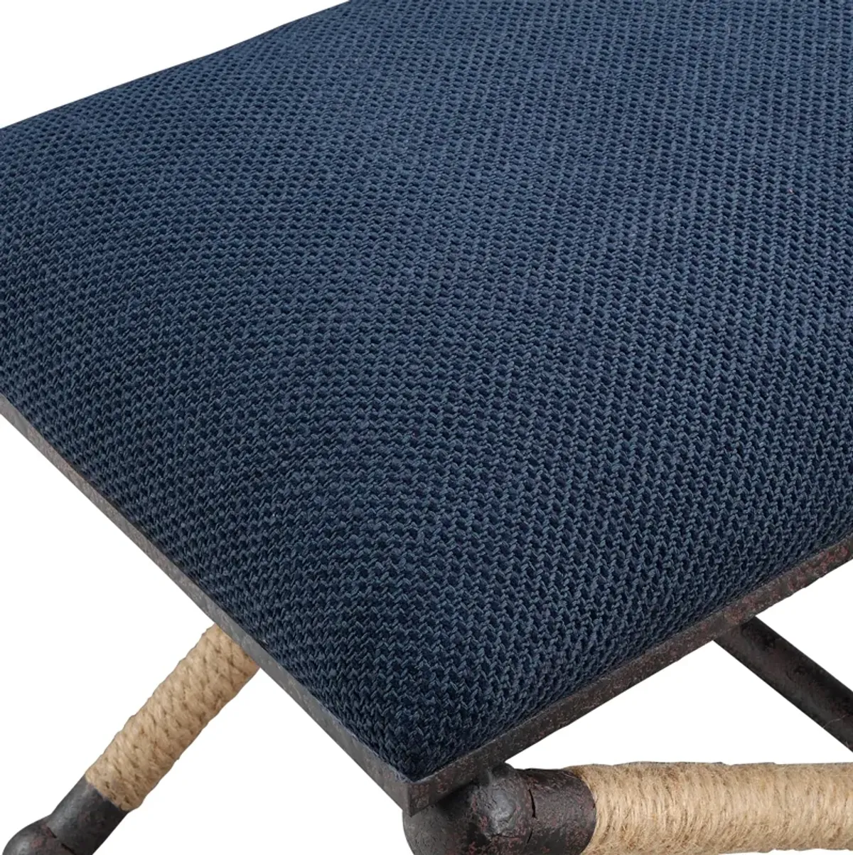 Firth Small Navy Fabric Bench