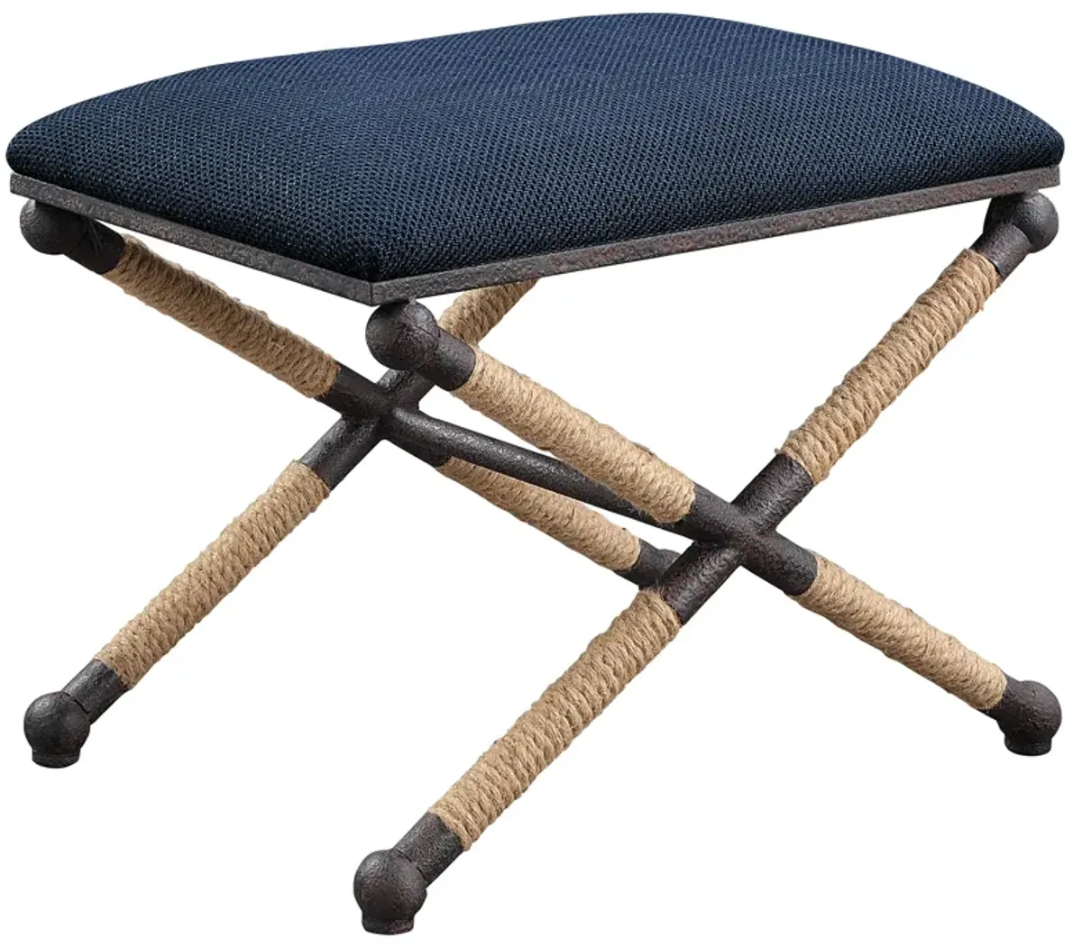 Firth Small Navy Fabric Bench