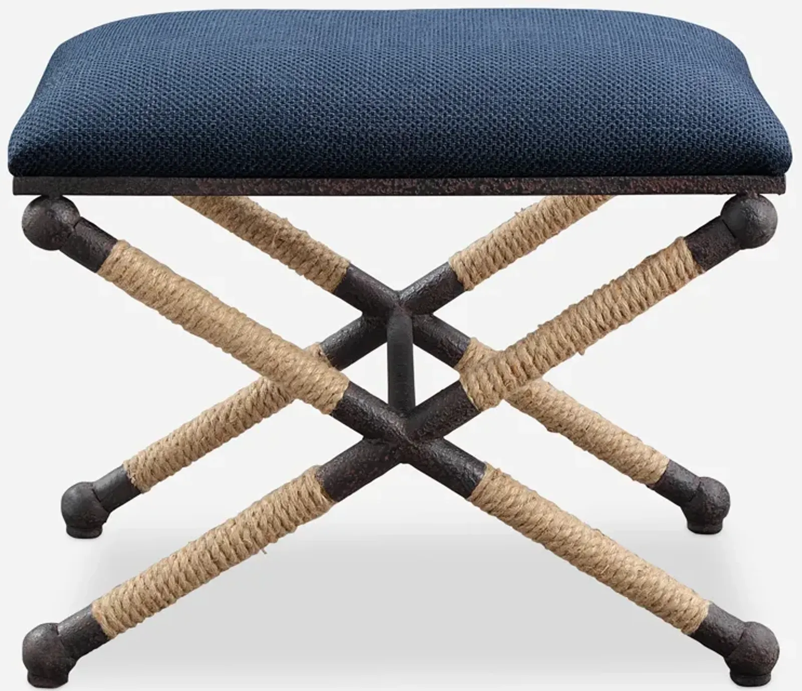 Firth Small Navy Fabric Bench