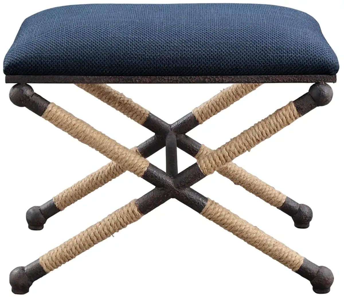 Firth Small Navy Fabric Bench