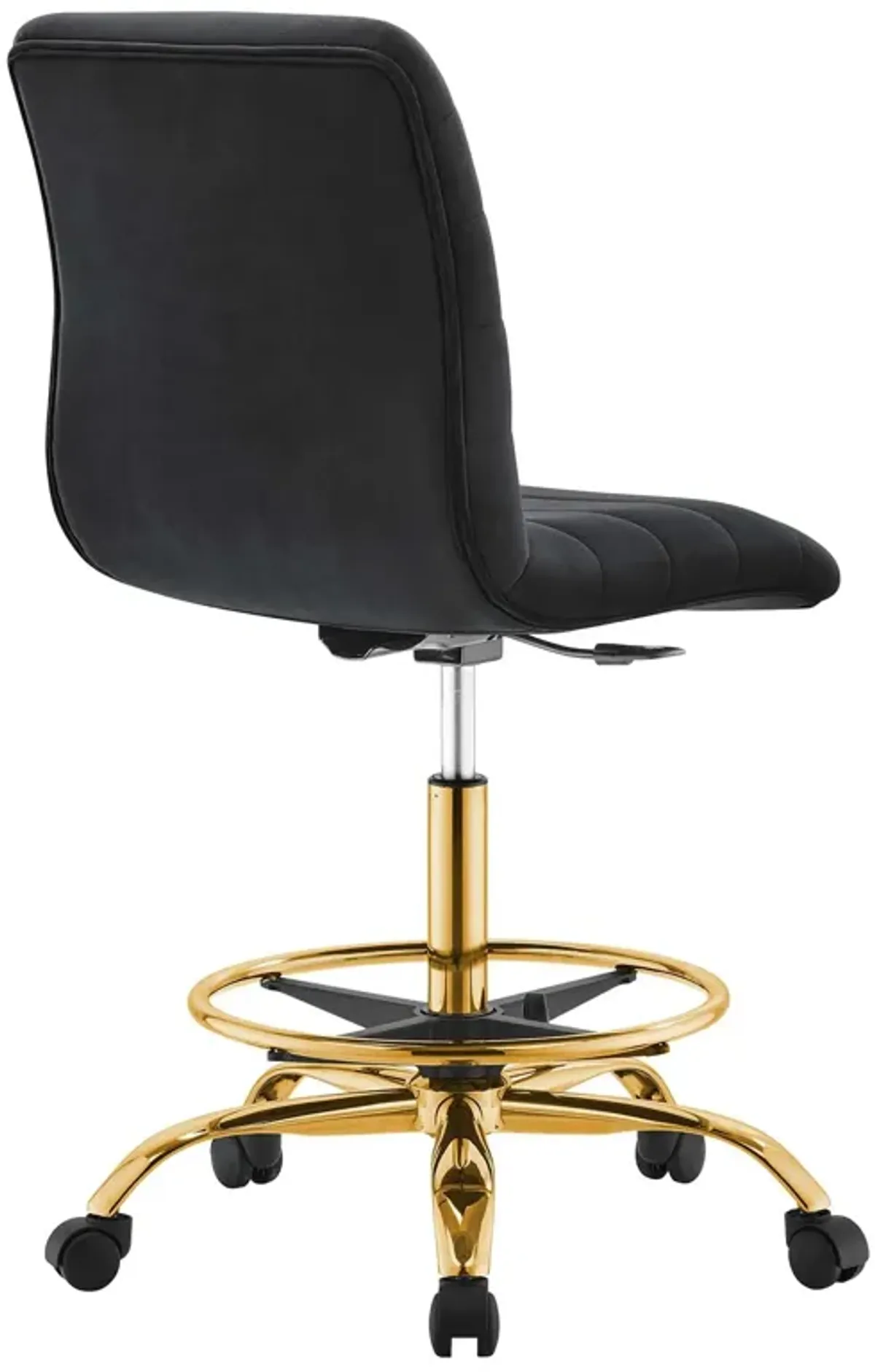 Ripple Armless Performance Velvet Drafting Chair