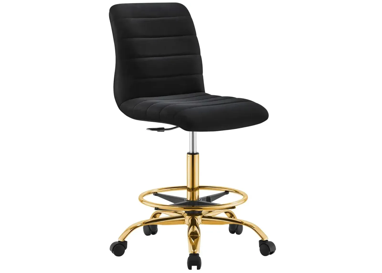 Ripple Armless Performance Velvet Drafting Chair