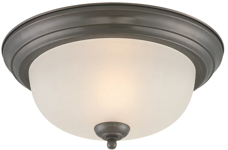 Pendenza 13.25" Wide 2-Light Flush Mount - Oiled Bronze