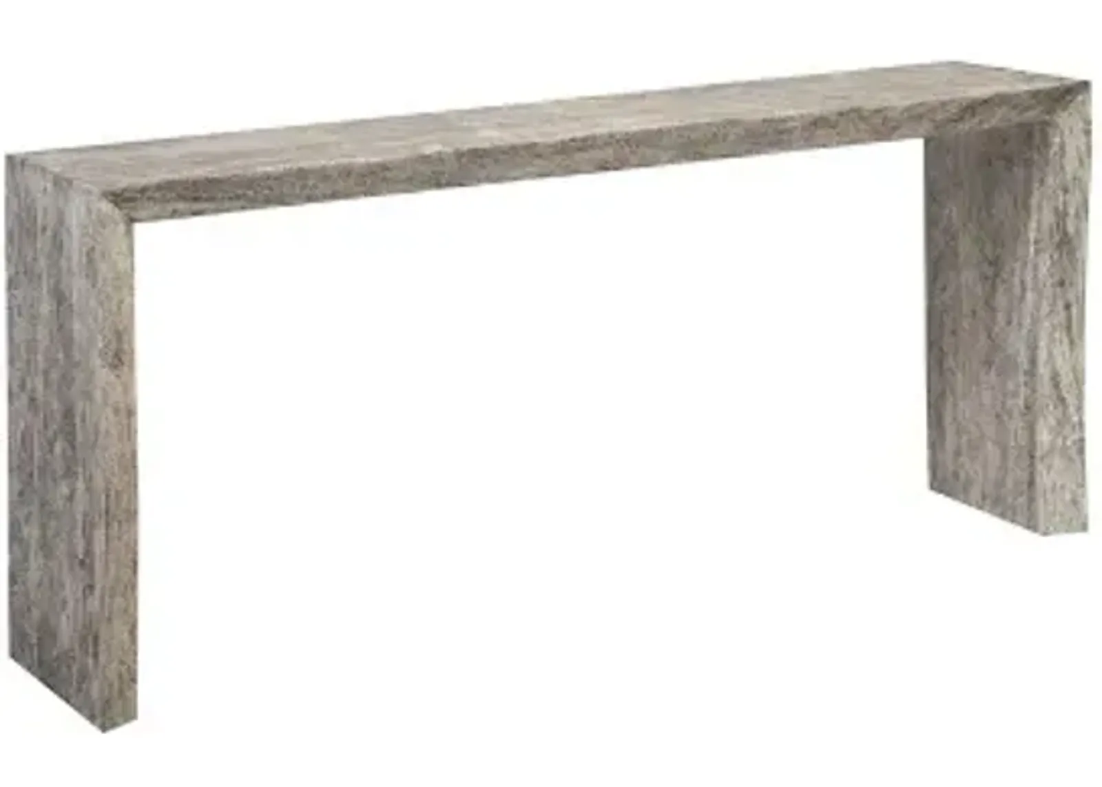 waterfall console table, gray stone