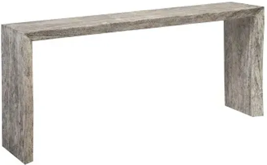 waterfall console table, gray stone