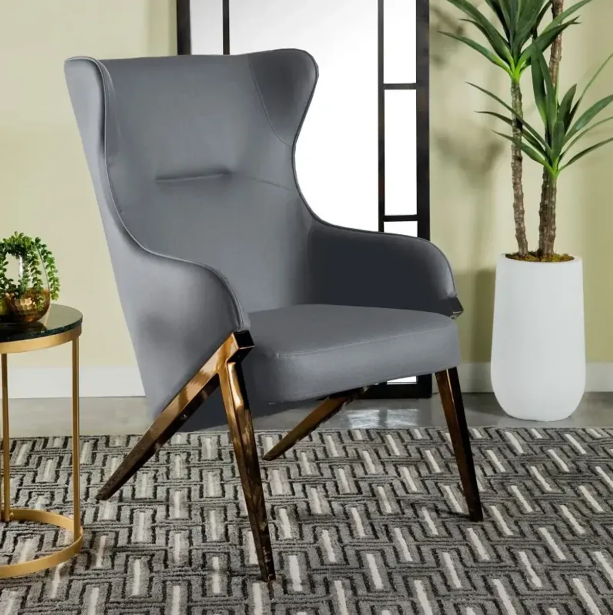 Walker Upholstered Accent Chair Slate and Bronze