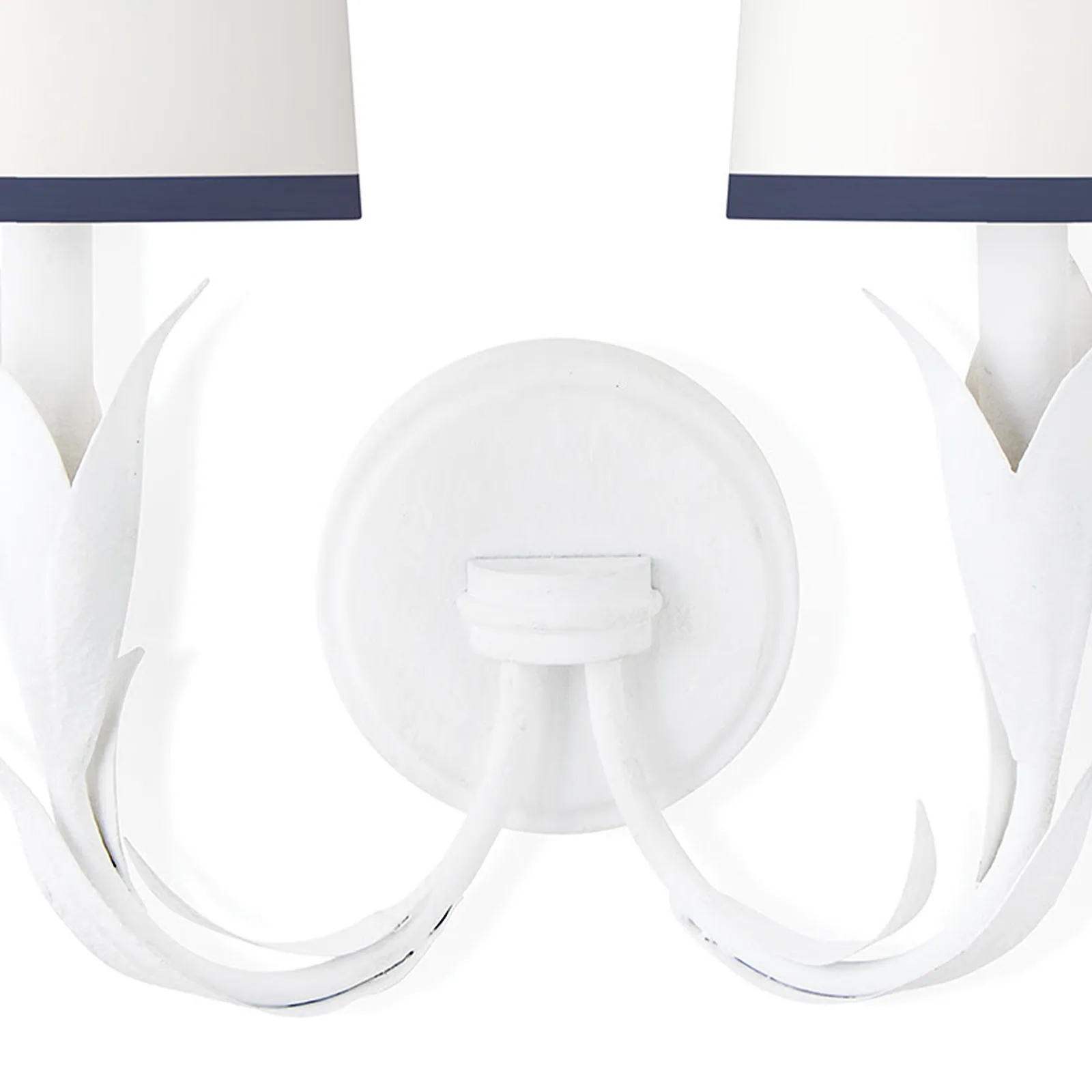 River Reed Sconce Double (White with Navy Shade)