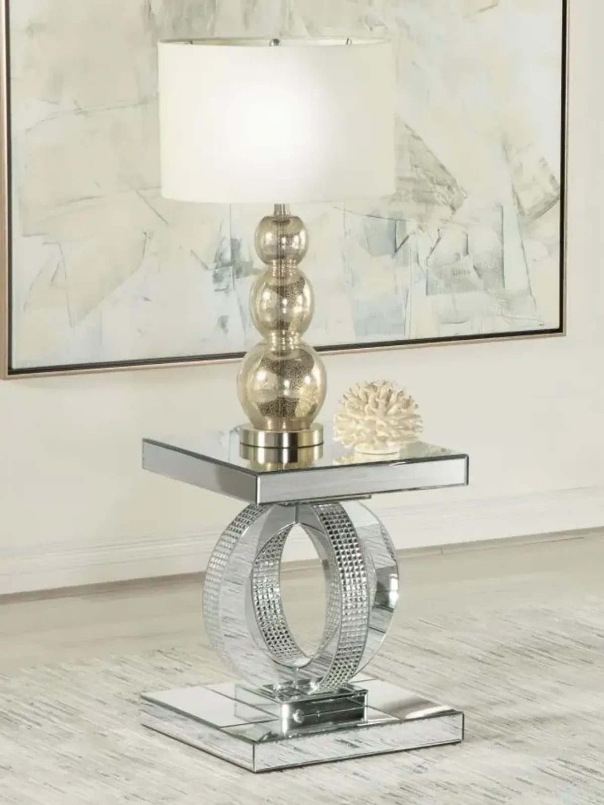 Breena Square End Table Mirror