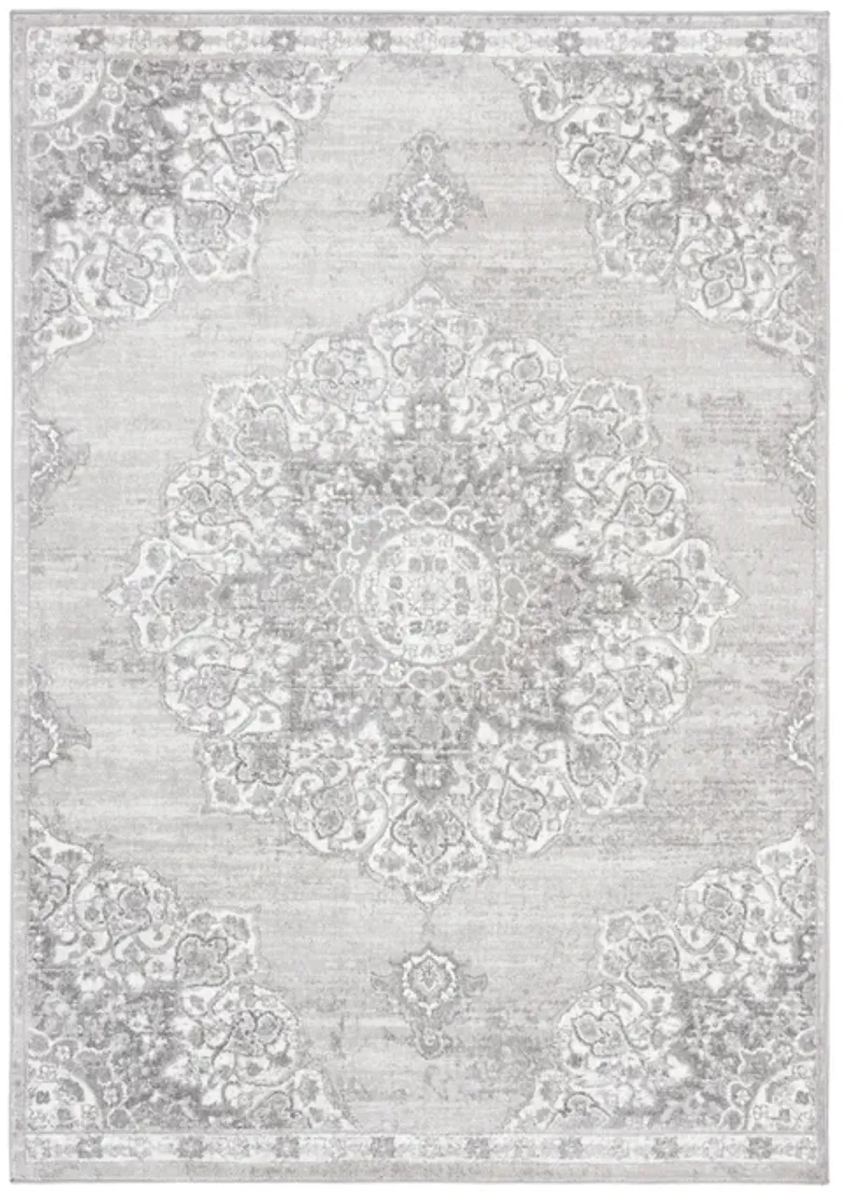 Brentwood 802 Grey / Ivory 3' X 5' Small Rectangle Powerloomed Rug