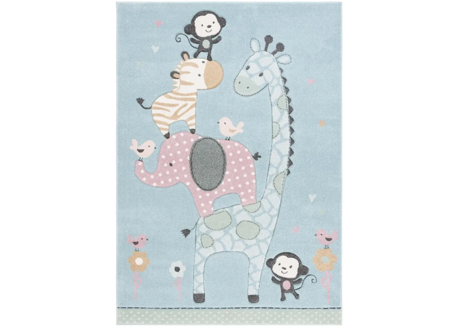 CAROUSEL KIDS 120 BLUE 3'-3' x 5'-3' Small Rectangle Rug