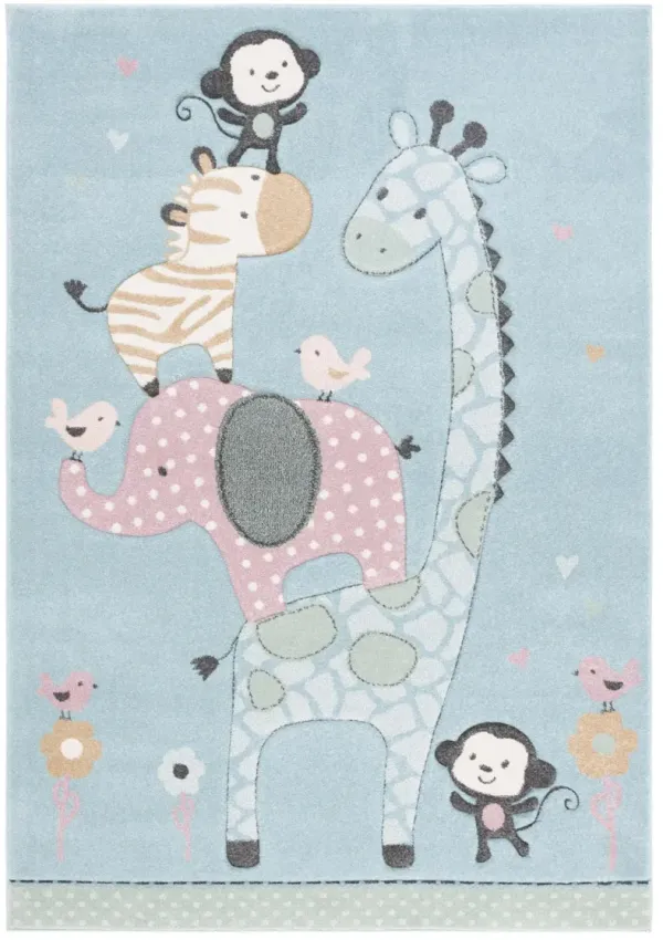 CAROUSEL KIDS 120 BLUE 3'-3' x 5'-3' Small Rectangle Rug