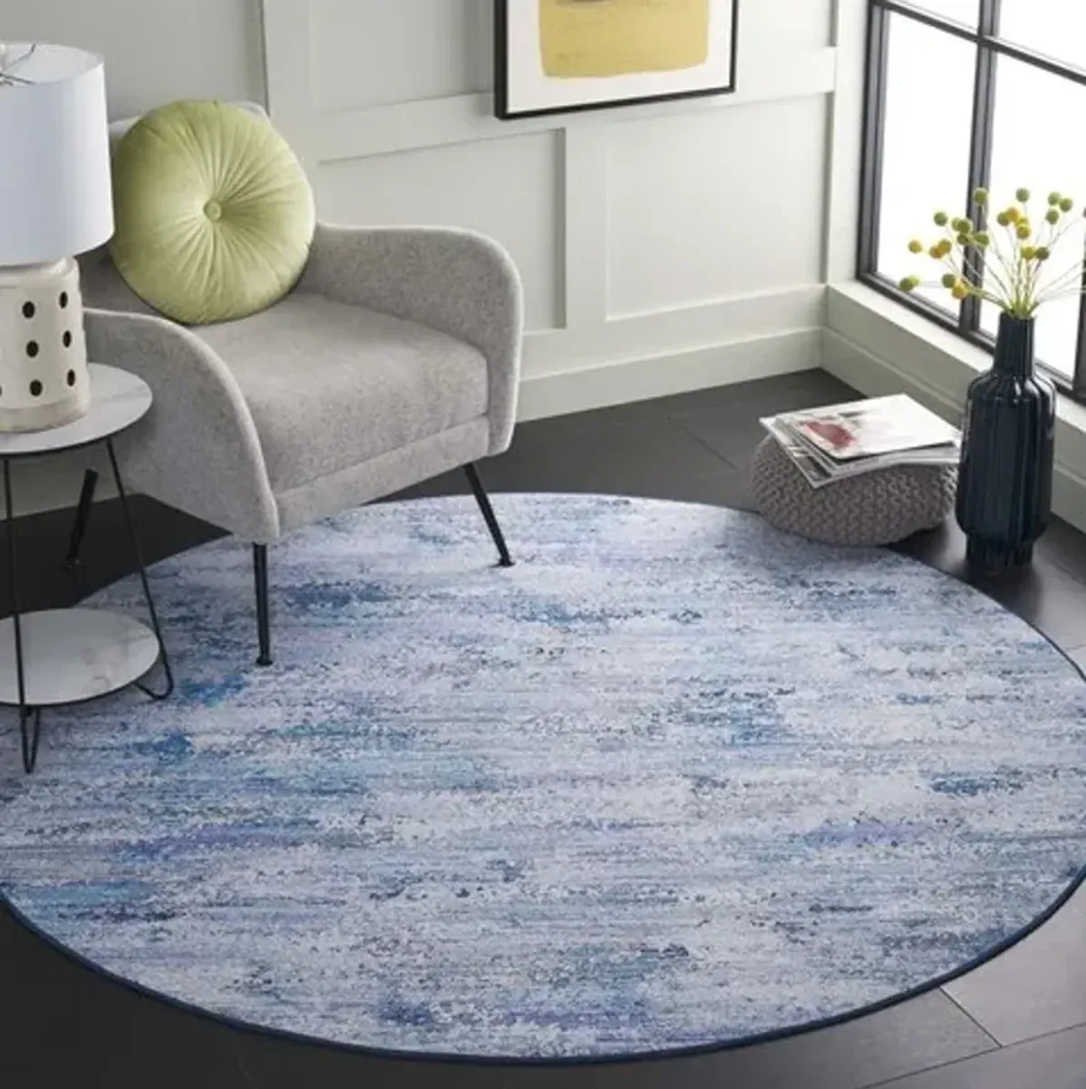 TACOMA 904 Grey  6' X 6' Round Round Rug