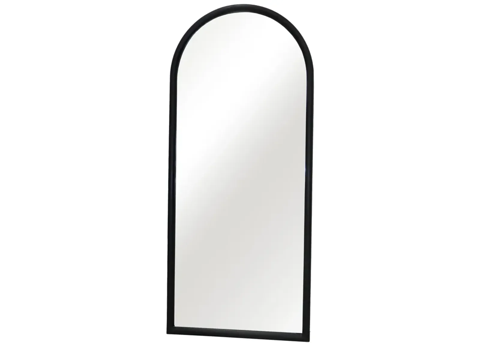 32x72 Thick Frame Arched Leaner Mirror, Black