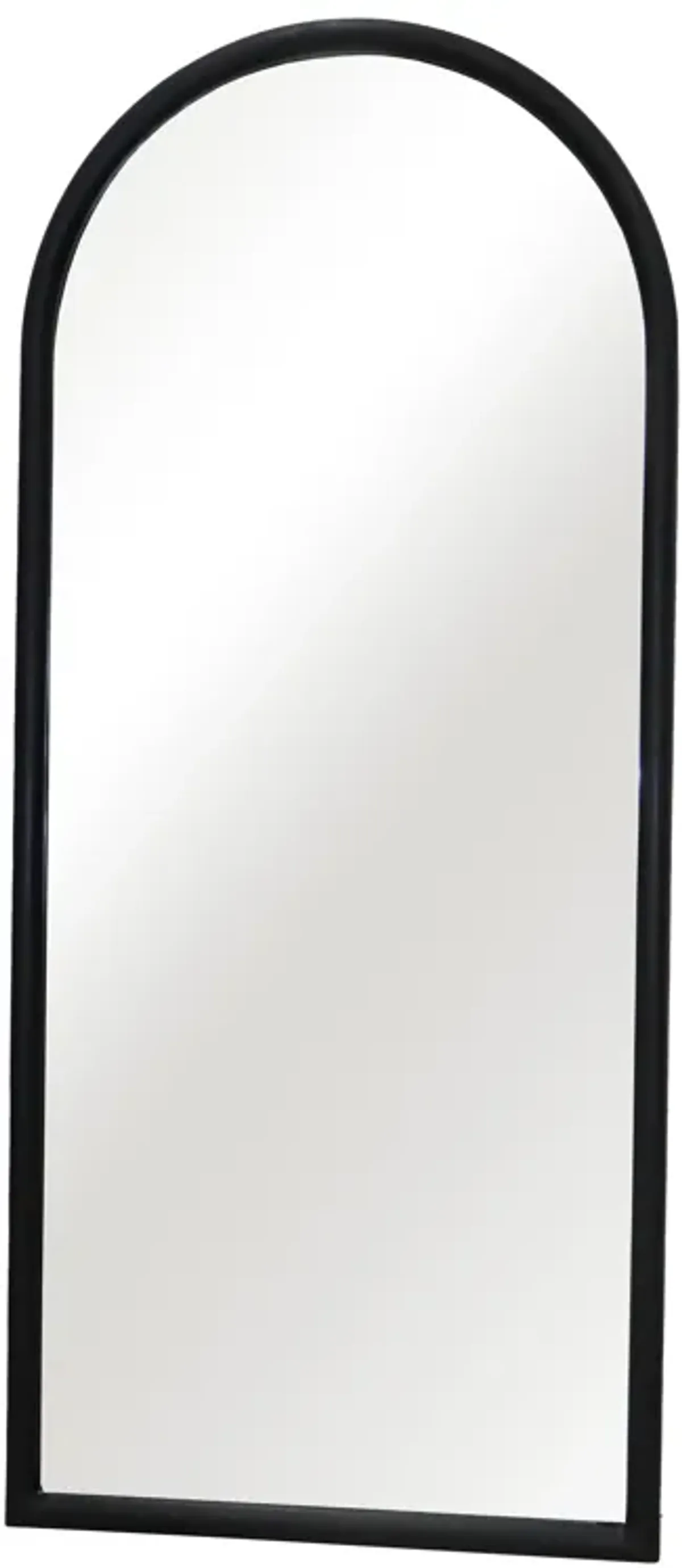 32x72 Thick Frame Arched Leaner Mirror, Black