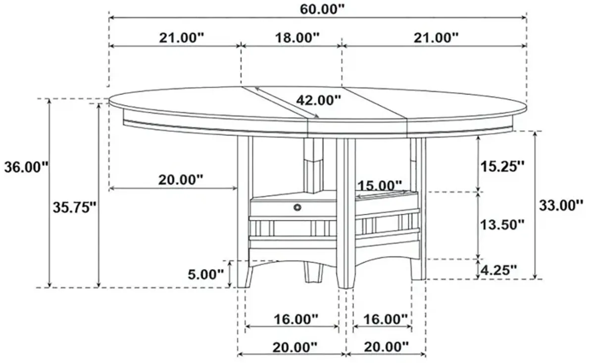 Lavon Oval Counter Height Table Espresso