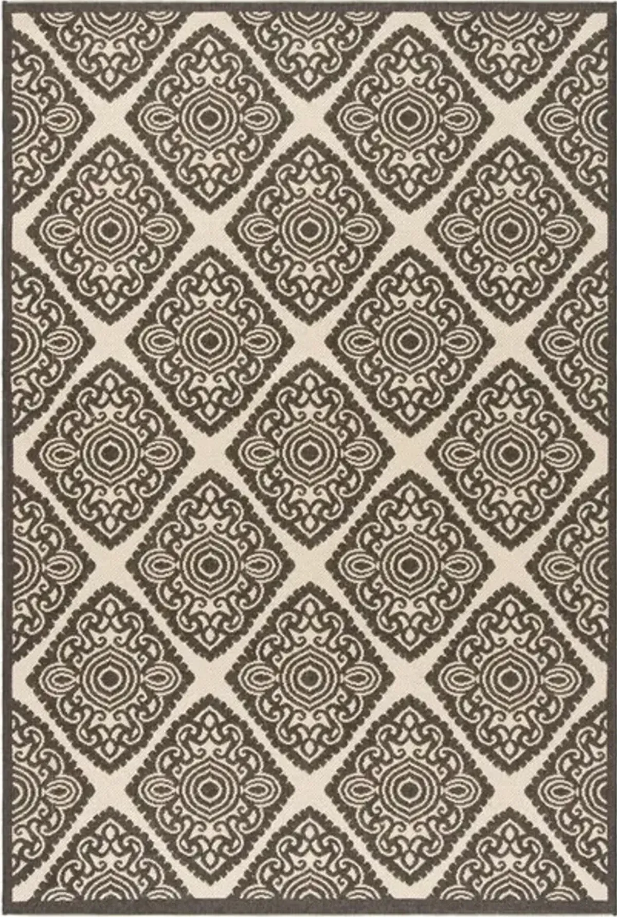 LINDEN 132 Collection LND132U-4 Creme / Brown 4' X 6'