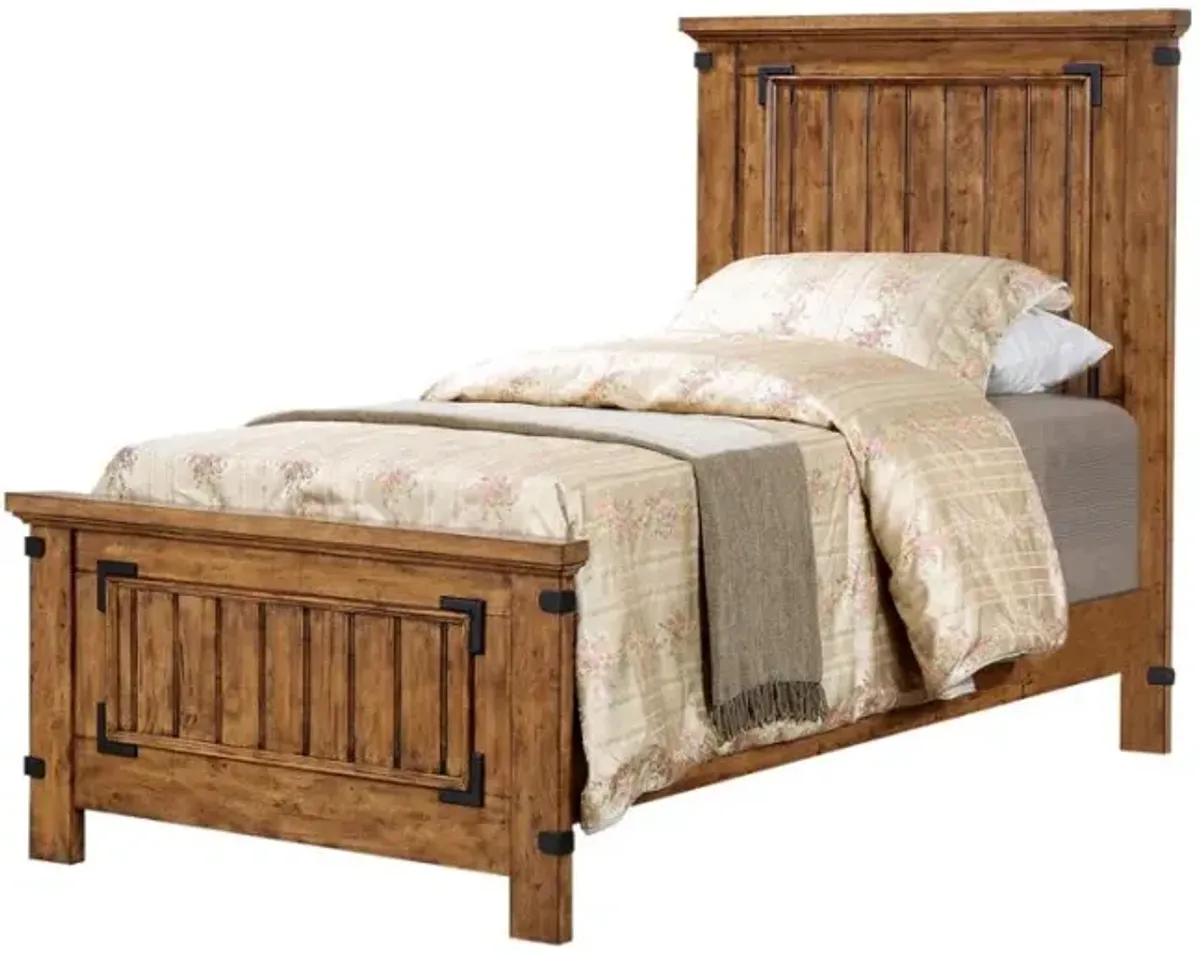 Brenner Twin Panel Bed Rustic Honey