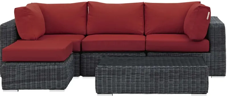 Summon 5 Piece Outdoor Patio Sunbrella® Sectional Set