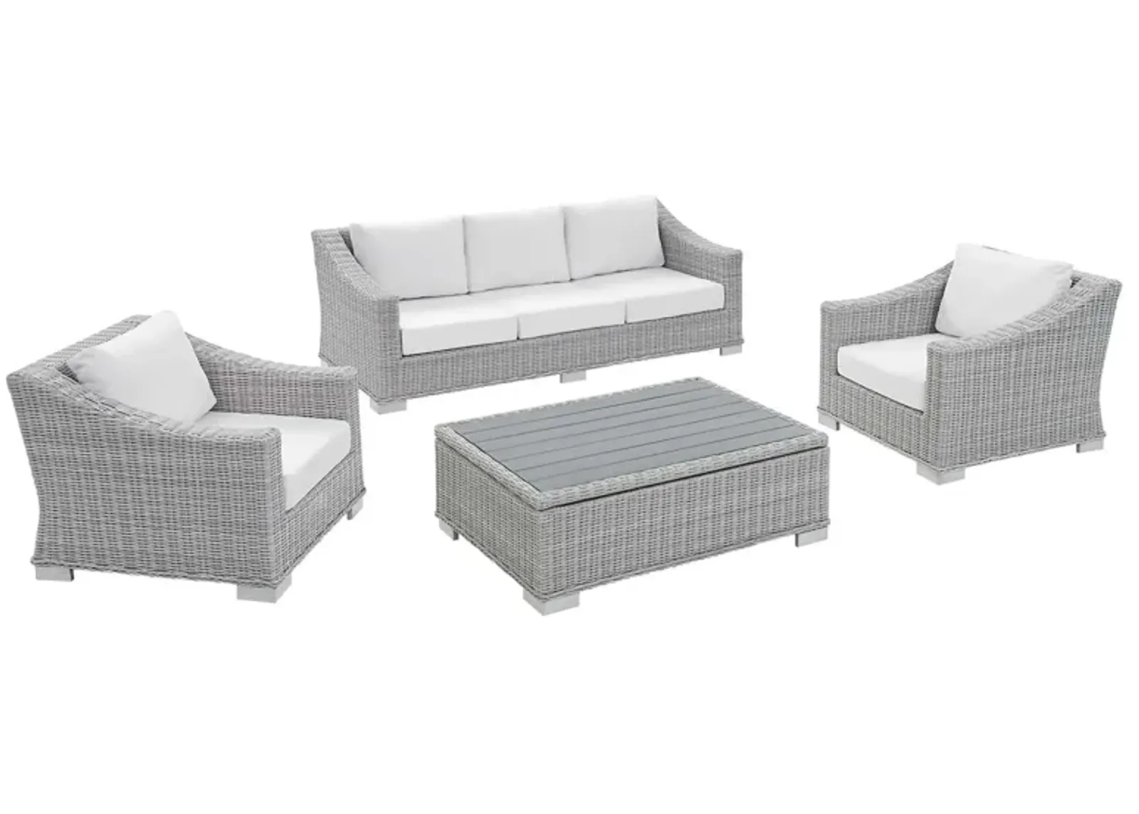 Conway Sunbrella® Outdoor Patio Wicker Rattan 4-Piece Furniture Set