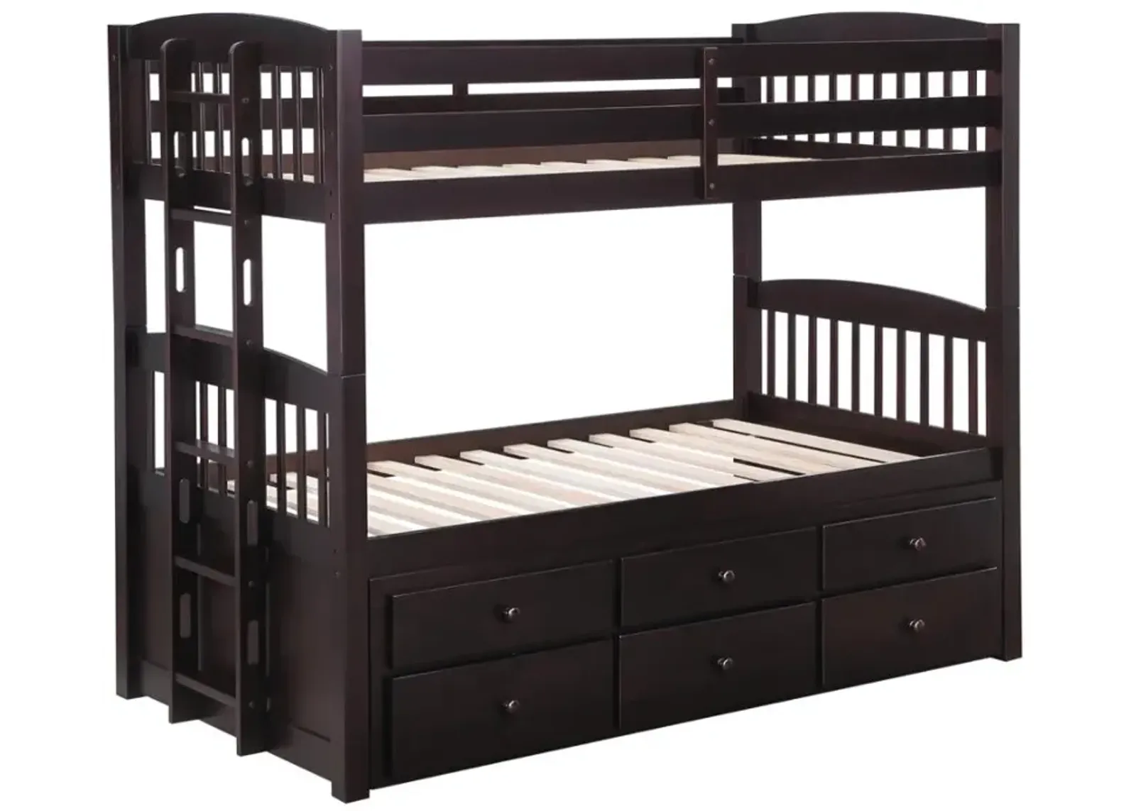 Kensington Twin Over Twin Bunk Bed with Trundle Cappuccino