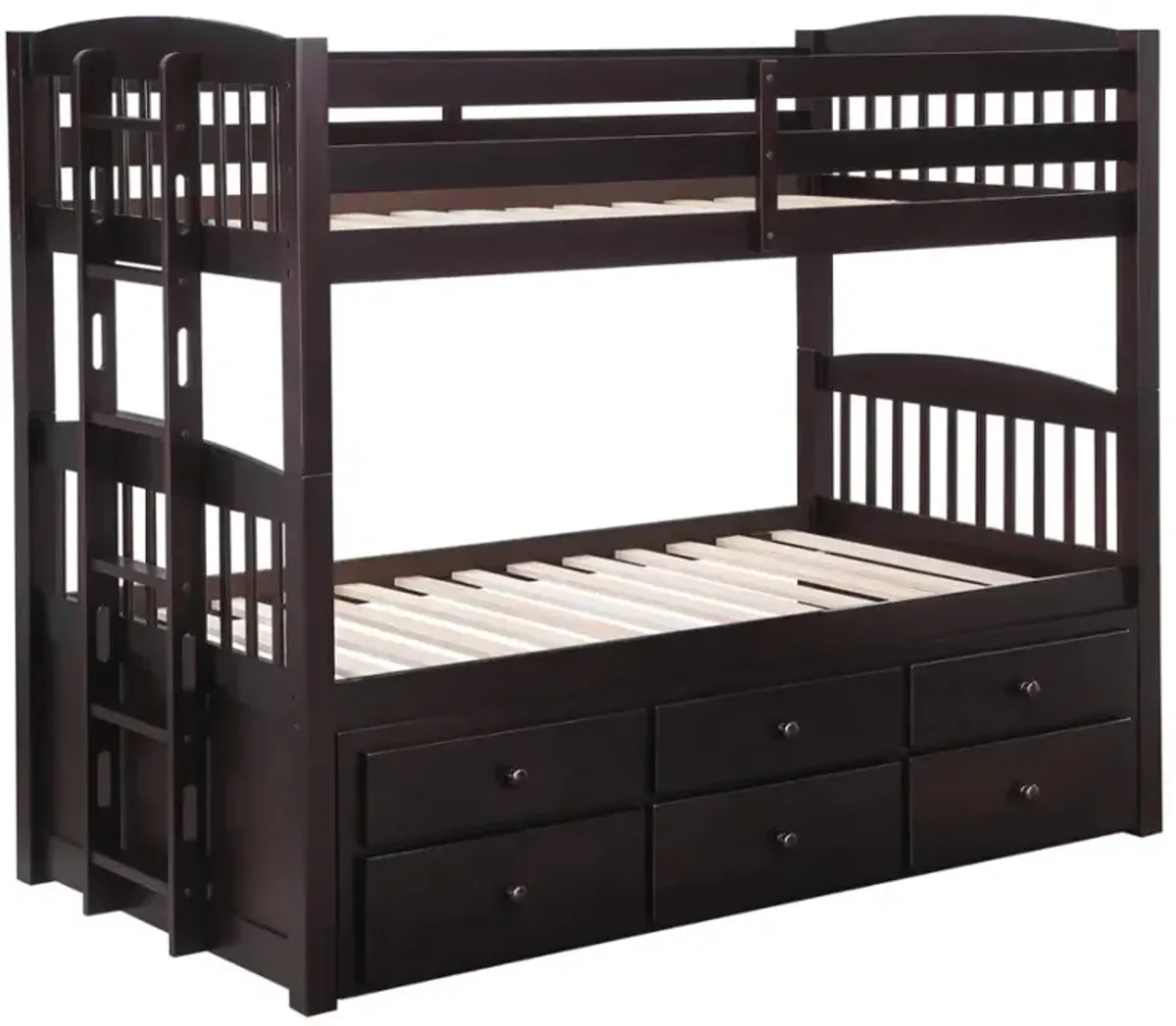 Kensington Twin Over Twin Bunk Bed with Trundle Cappuccino