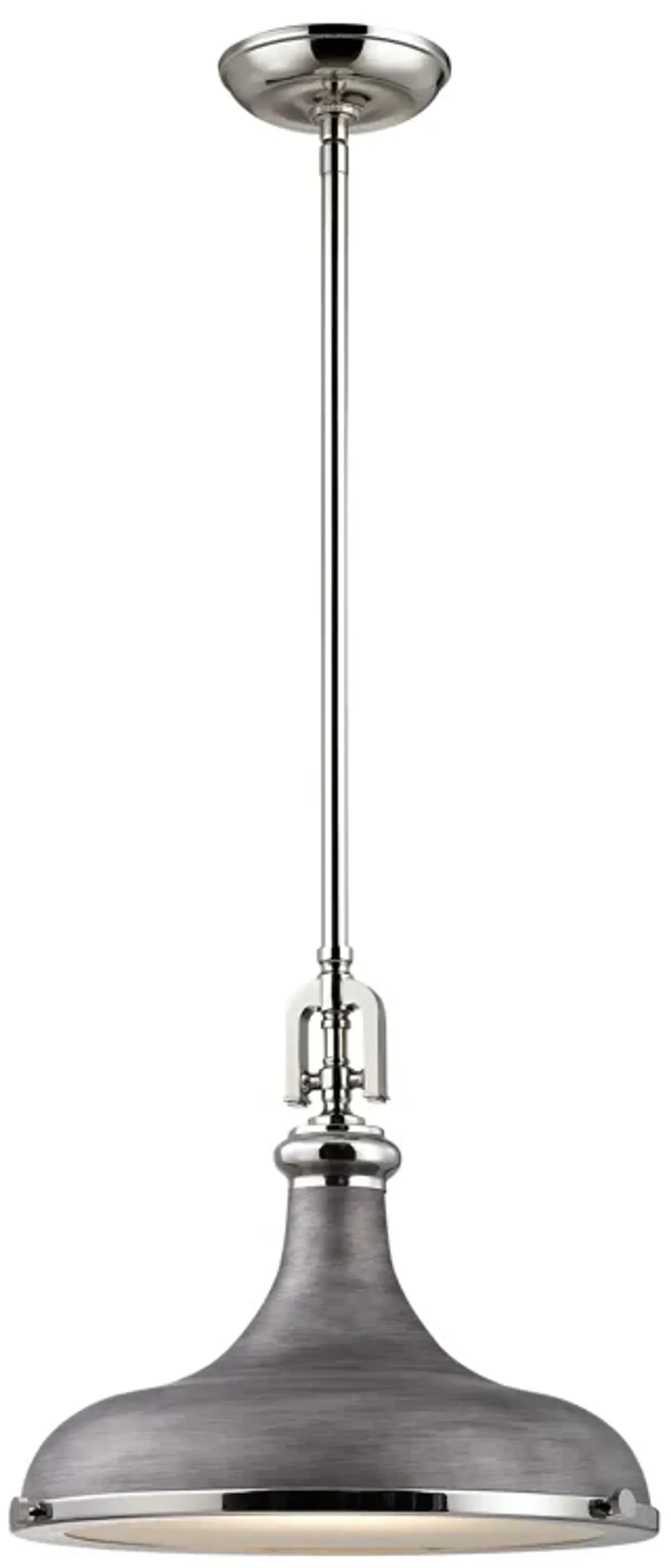 Rutherford 15" Wide 1-Light Pendant - Polished Nickel