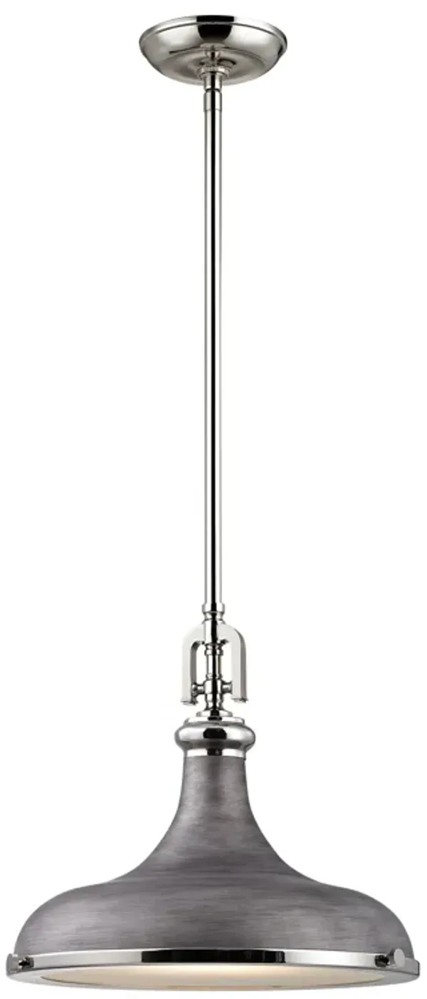 Rutherford 15" Wide 1-Light Pendant - Polished Nickel