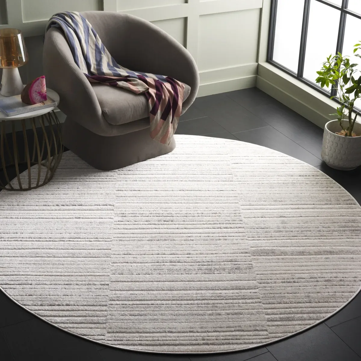 STELLA 101 IVORY  6'-7' x 6'-7' Round Round Rug