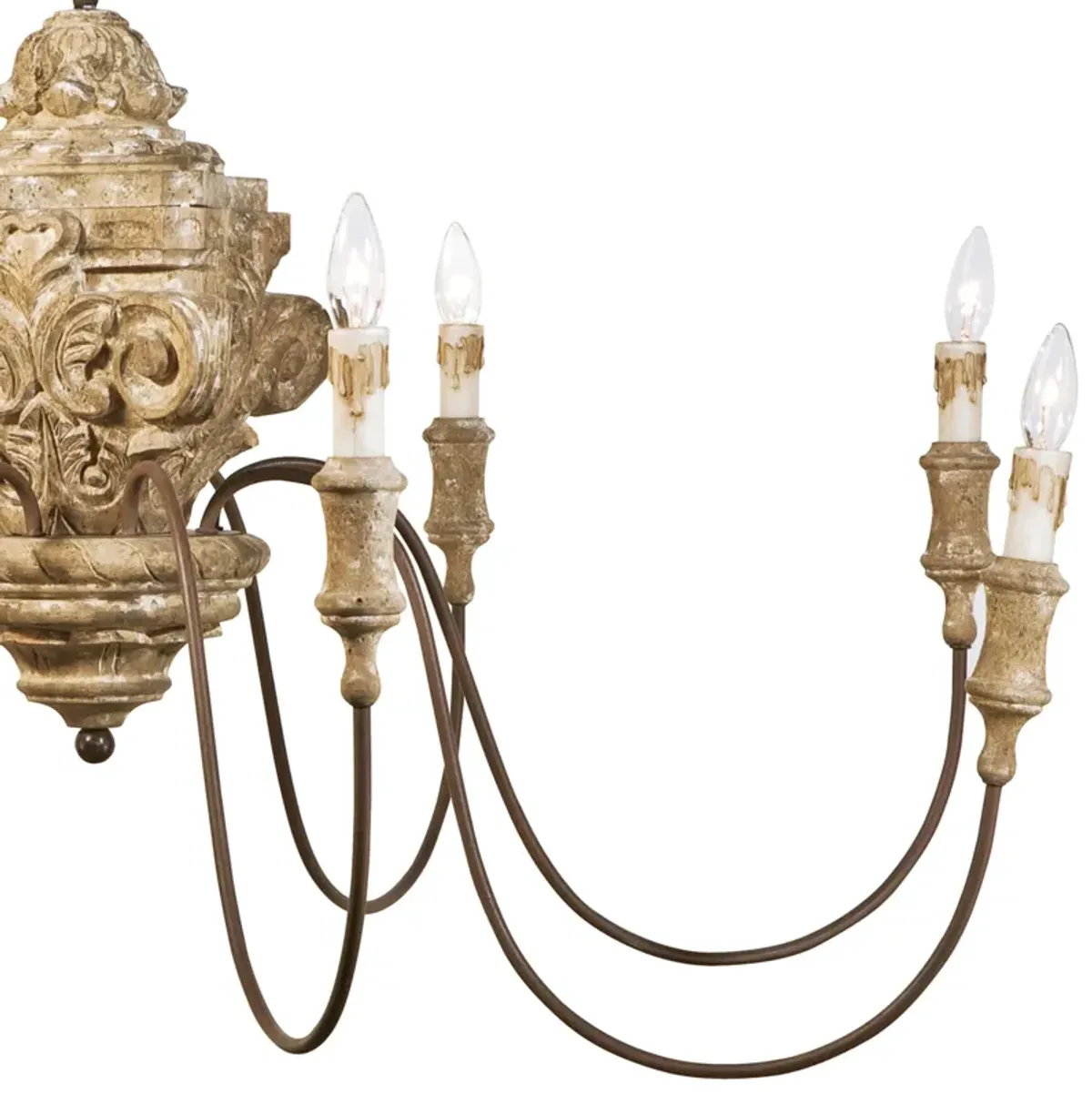 Wood Carved Chandelier