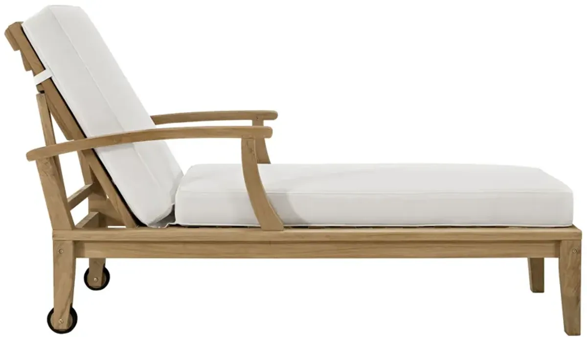 Marina Outdoor Patio Teak Single Chaise