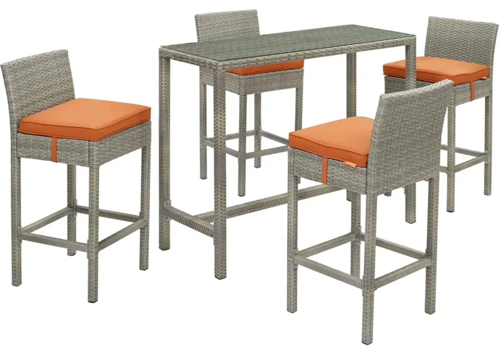 Conduit 5 Piece Outdoor Patio Wicker Rattan Set