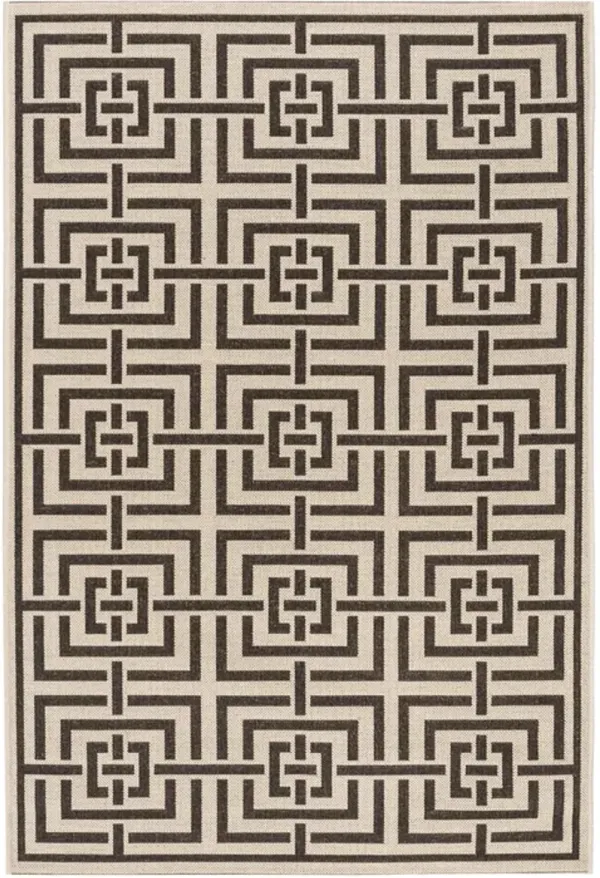 LINDEN 128 Collection LND128U-5 Creme / Brown 5'-3" X 7'-6"
