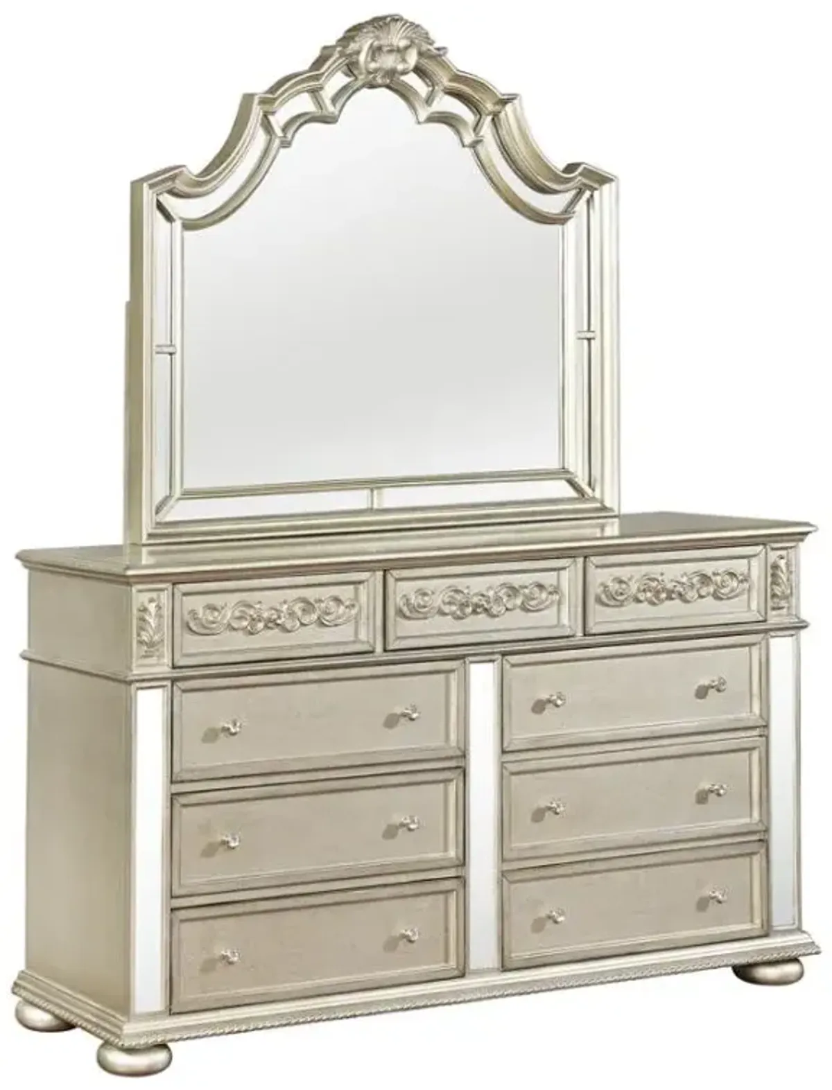 Heidi 9-drawer Dresser Metallic Platinum