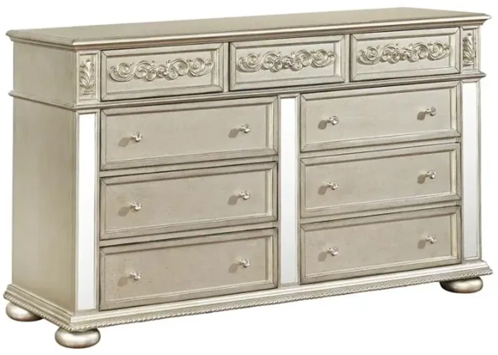 Heidi 9-drawer Dresser Metallic Platinum