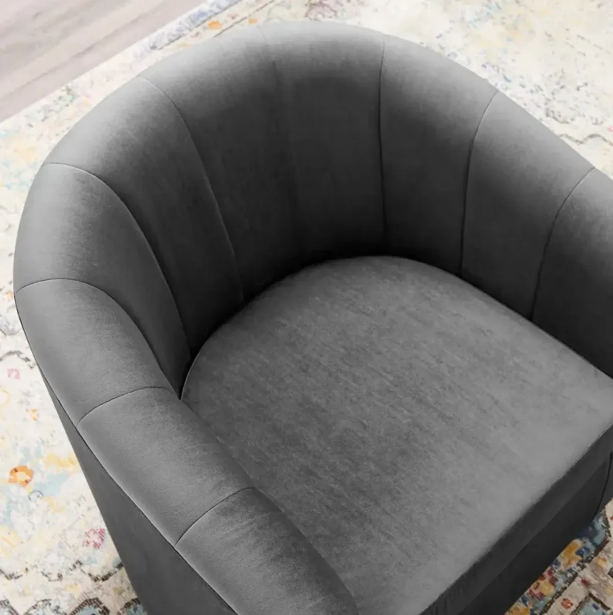 Prospect Performance Velvet Swivel Armchair