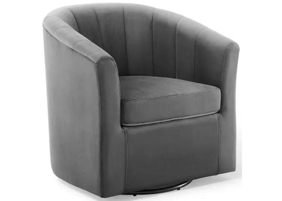 Prospect Performance Velvet Swivel Armchair