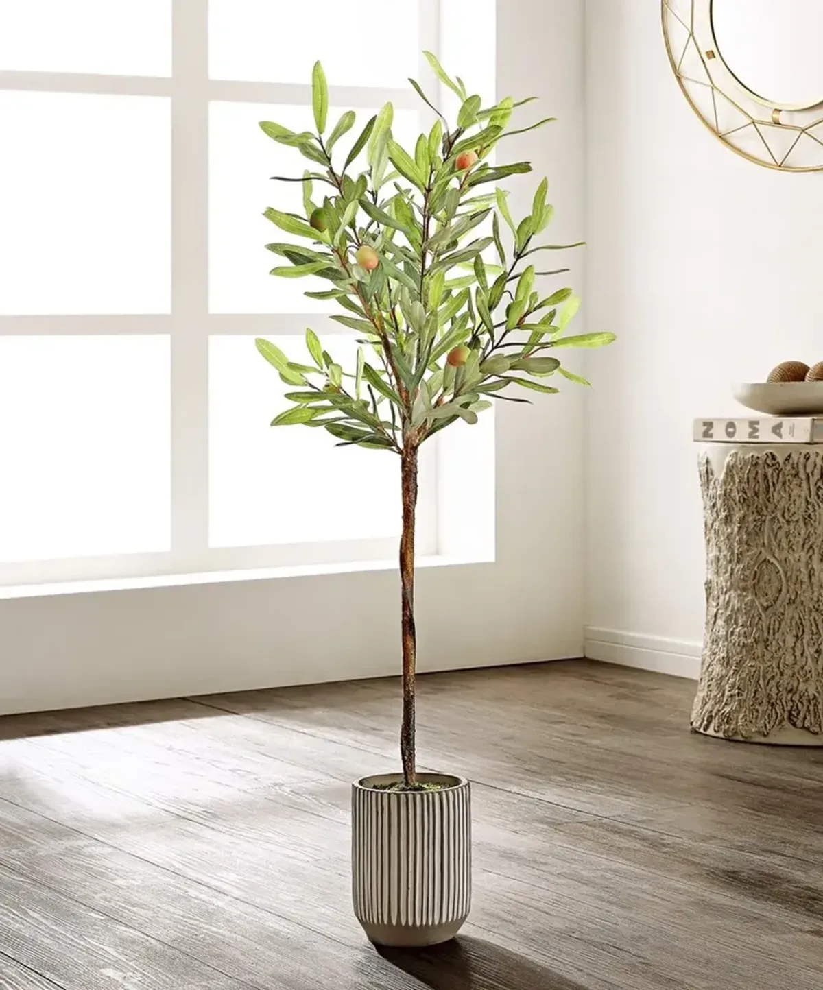 FAUX OLIVE POTTED TREE