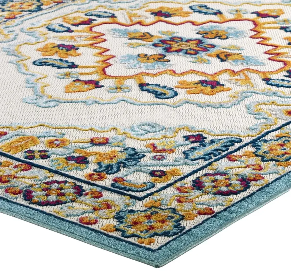 Reflect Ansel Distressed Floral Persian Medallion 8x10 Indoor and Outdoor Area Rug