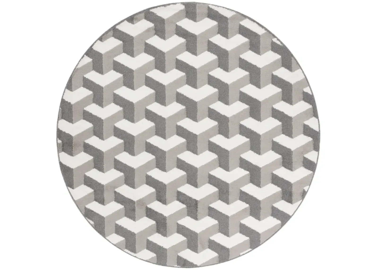 PYRAMID 246 GREY  6'-7' x 6'-7' Round Round Rug