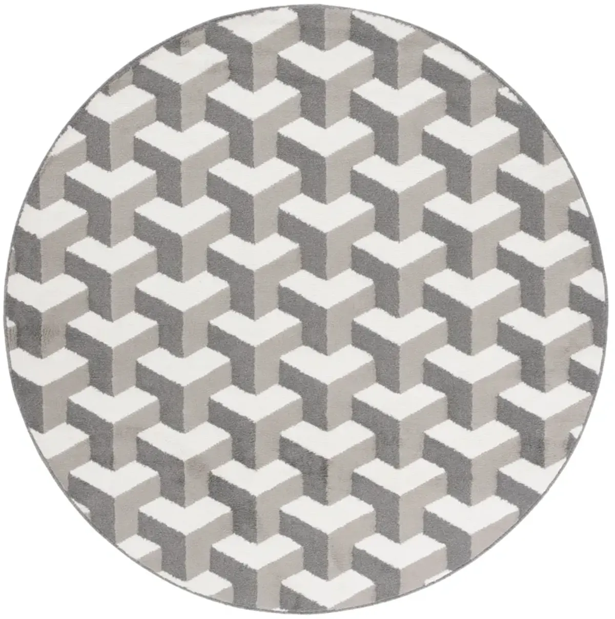 PYRAMID 246 GREY  6'-7' x 6'-7' Round Round Rug