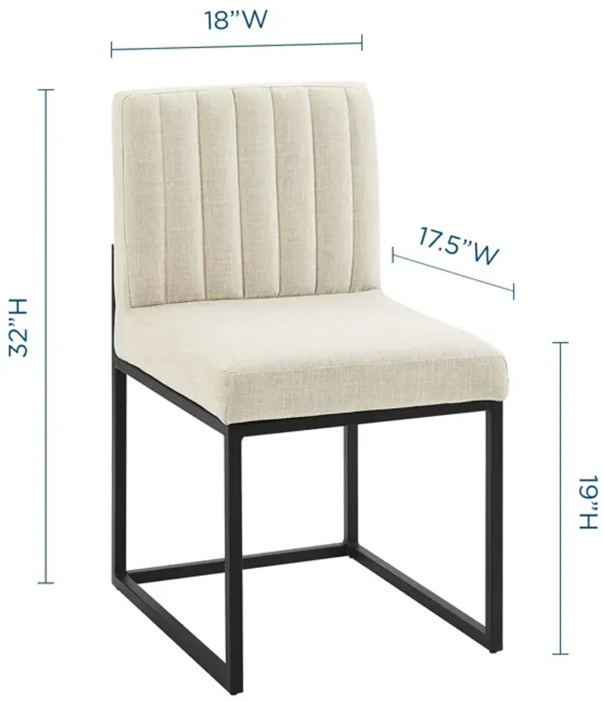 Carriage Channel Tufted Sled Base Dining Chair