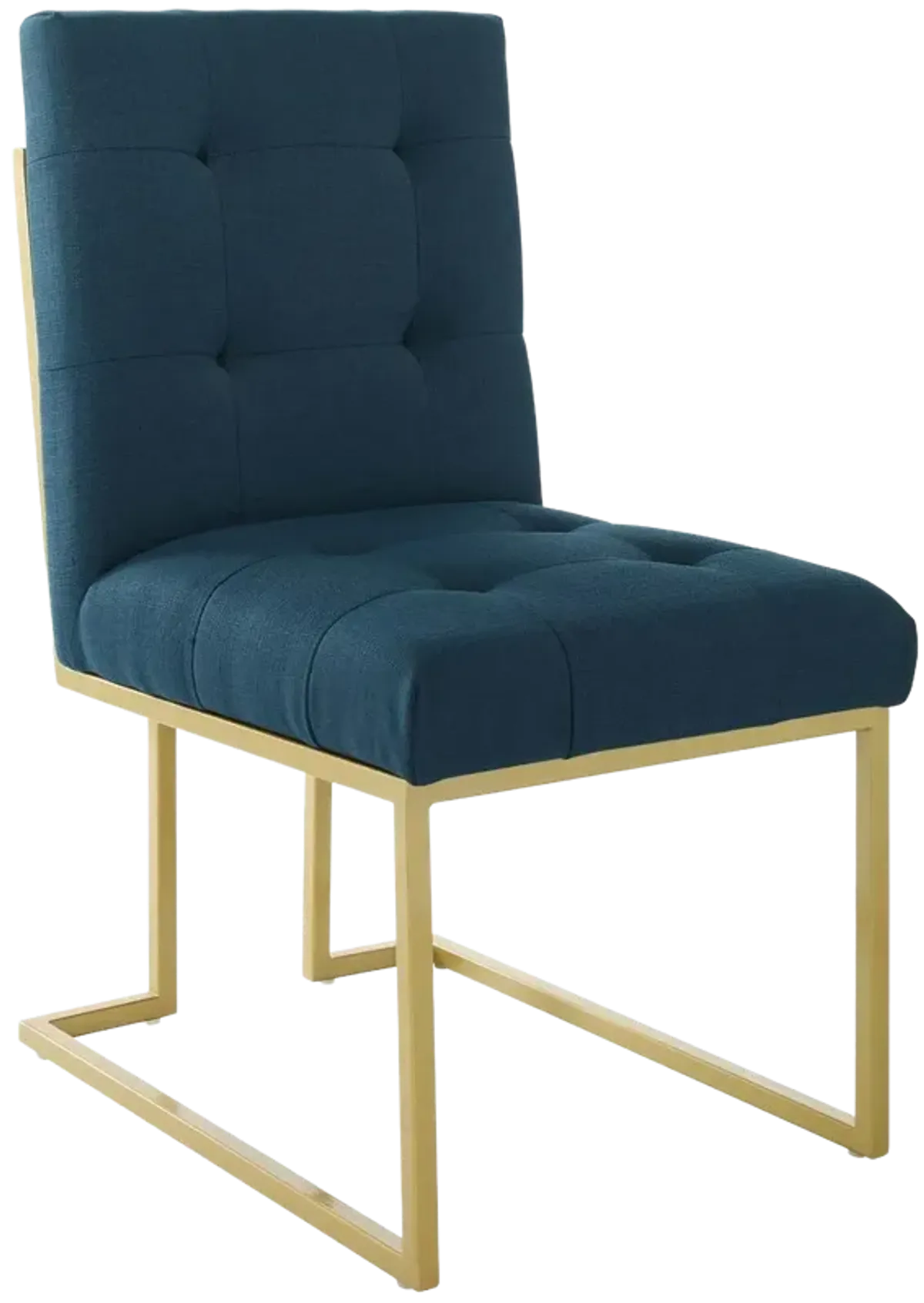 Privy Gold Stainless Steel Upholstered Fabric Dining Accent Chair