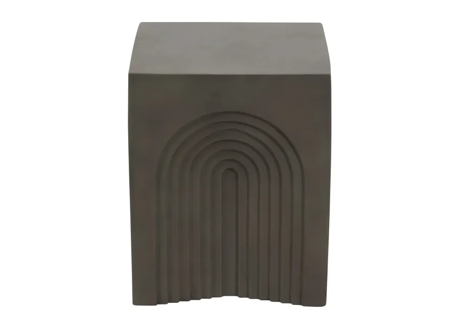 Concrete, 18" Arches In Square Accent Table, Dark