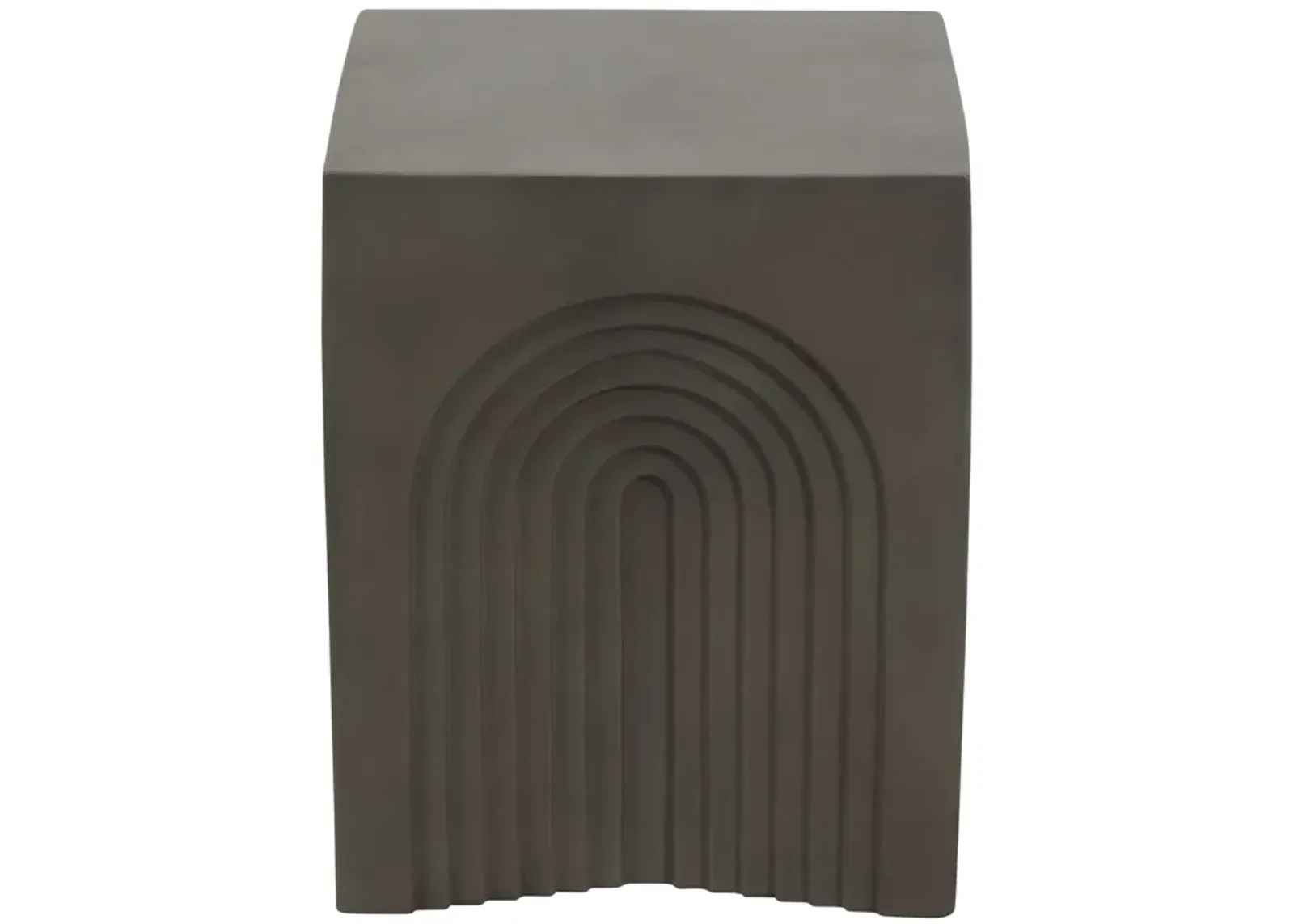 Concrete, 18" Arches In Square Accent Table, Dark