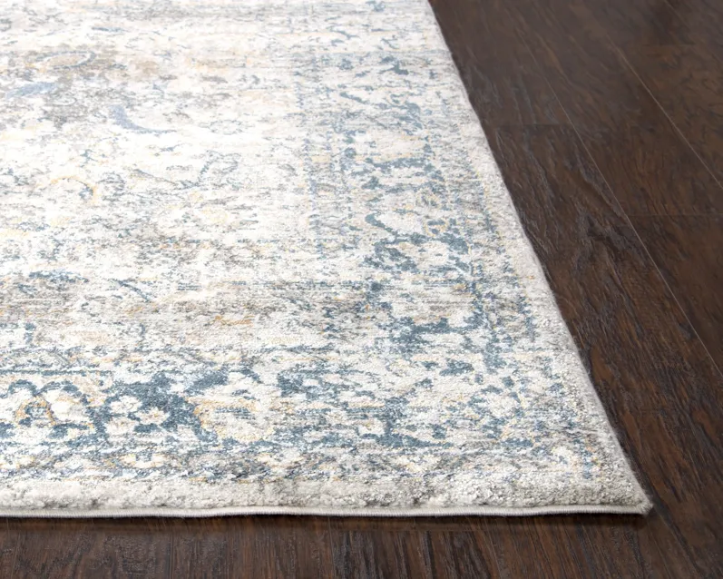 Bristol Beige/Blue All over Polypropylene/Polyester 3'11" x 5'6" Rectangle Rug