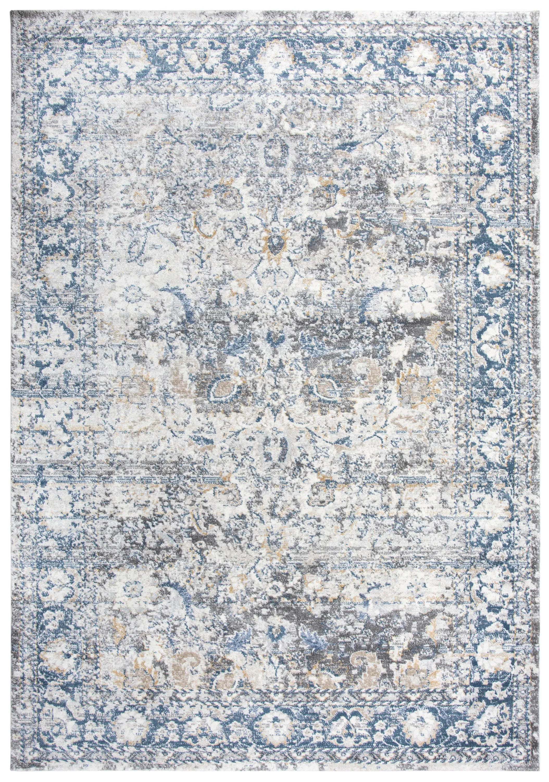 Bristol Beige/Blue All over Polypropylene/Polyester 3'11" x 5'6" Rectangle Rug